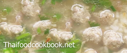 Boiled rice with pork shrimp