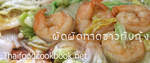 วิธีทำผัดผักกาดขาวกับกุ้ง