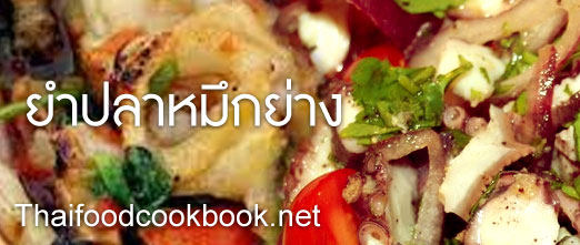 สูตรวิธีทำยำปลาหมึกย่าง