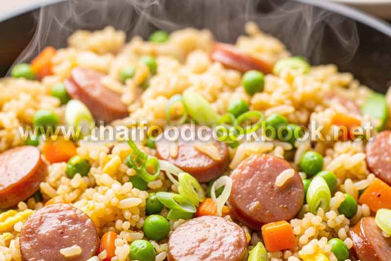 ข้าวผัดไข่ไส้กรอก สูตรเบาๆ สำหรับมื้อเย็น เมนูง่ายๆ ที่อิ่มสบายท้อง