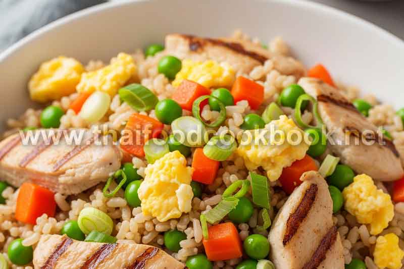 ข้าวผัดคลีนอกไก่ ใช้ข้าวกล้องไขมันต่ำ เมนูสุขภาพอิ่มนานแต่แคลต่ำ
