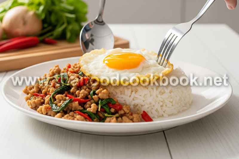ข้าวกะเพราไก่สับไข่ดาว เมนูตามสั่งที่สั่งบ่อยที่สุด