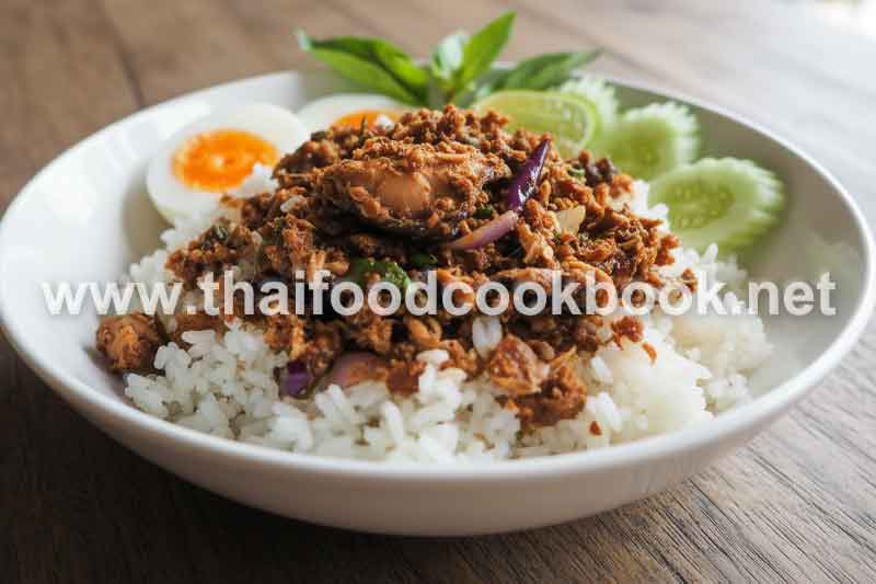 ข้าวคลุกน้ำพริกปลาร้า-สูตรโบราณอีสานทำง่ายใน-10-นาที