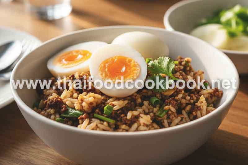 ข้าวคลุกแจ่วบองพร้อมไข่ต้มเมนูอาหารอีสานทำง่ายๆ