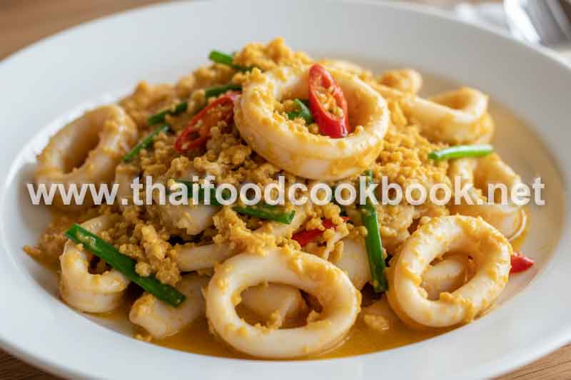 วิธีทำปลาหมึกผัดไข่เค็มสูตรเข้มข้นไม่คาวไม่มัน