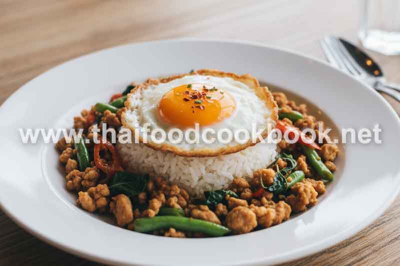 Stir-Fried Basil Chicken with Fried Egg (Khao Pad Kra Pao Gai + Kai Dao)