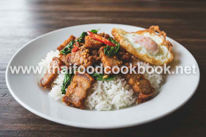 Stir-Fried Basil with Crispy Pork (Khao Kra Pao Moo Krob)