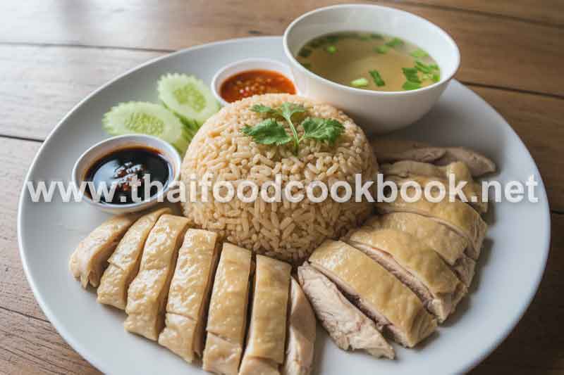 ข้าวมันไก่สูตรน้ำจิ้มเต้าเจี้ยวเข้มข้น