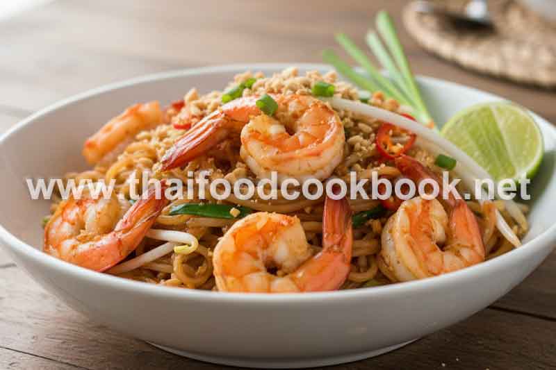 วิธีทำผัดไทยกุ้งสด สูตรหอมกระทะ